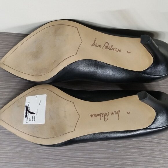 Sam Edelman Hazel Pointed Toe Pump, Black Leather, Womens Size 8 M - Picture 11 of 12